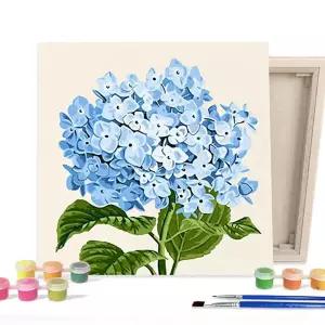 DIY 명화 그림그리기 세트 히트 블루 수국 25x25