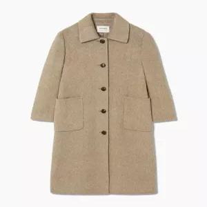 [백화점 정품]  국내백화점 쉬즈미스 울 블렌디드 카라 롱 코트 고급 따뜻한