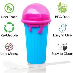 휴대용 스무디 컵 스 메이커 500ML 빠른 냉동 스퀴즈 슬러시 기계 얼음 냉각 여름 블롯