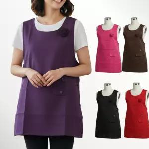 무지 꽃 조끼형 사계절 원피스형 식당 어린이집 앞치마