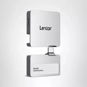 Lexar 2TB 프로페셔널 Go 휴대용 SSD(허브 포함) 4K 60fps ProRes 최대 1050MB /s USB 3.2 2세대 러기드