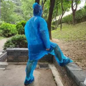 일회용 전신 비옷 비닐 투피스 우비 바지 세트
