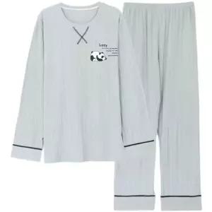 빅사이즈 신혼부부 홈웨어 봄가을 실내복 긴팔 선물 캐주얼 바지 파자마 남성여성 제품 투피스