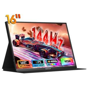 ZEUSLAP P16  16인치 FHD 144Hz 휴대용 게이밍 모니터 스위치 호환용 2   호환용 및 노트북용 350니트 USBC