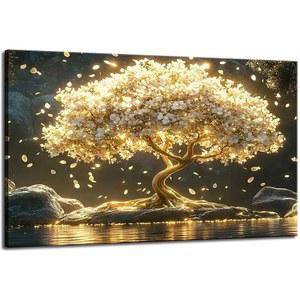 대형 생명나무 캔버 황금나무 돈나무 액자 금전수