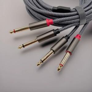 듀얼 1/4인치 TS - 스테레오 케이블  다양한 장치와 호환 가능: AV 리시버  앰프  믹서 및 하이파이