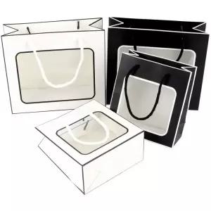 고급 종이가방 답례품 투명창 쇼핑백 보이는 돌잔치