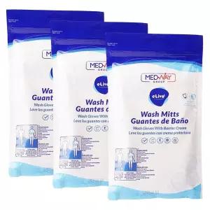 메드밴스 향이 나는 크고 내구성 있는 워시 미트 무료 전자레인지용 침대 목욕 피부 클렌징 천 젖은 장갑
