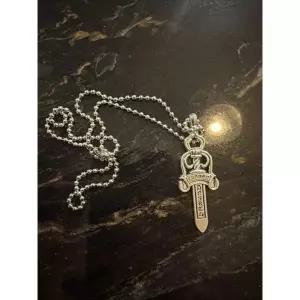 미국 크롬 하트 더블 다거 펜던트 볼 체인 187988169175