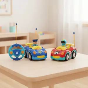 캐스B 무선조종 경찰차 레이싱카 미니카 입문용 멜로디 불빛 RC 자동차 모형 장난감 유아