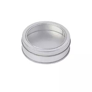 틴박스 원형 틴케이스 7.5x2.5cm 투명창 M13185 (KYR-WFIOTTS)