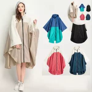 코트우의 투톤컬러 바람막이 레인코트 비옷 판초 편션우비 우의