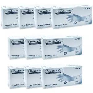가주 더블세이프 PVC 진료용 글러브 M/L 100매입 X 10개 파우더프리 일회용 위생장갑 수술 조리
