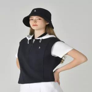 헤지스 골프 여성 25FW [ONLINE EXCLUSIVE]네이비 여성 후디 배색 아노락 집업 베스트 HWTS5C9