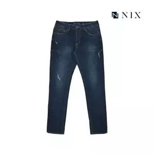 닉스닉스남성 기모 D톤 워싱 부분밴딩 라이더 데님 팬츠_FNM 385685