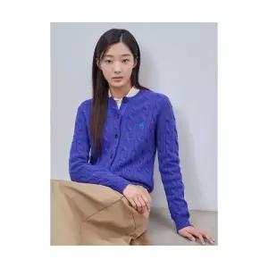 매장정품 빈폴 BEANPOLE LADIES [Essential] 울 케이블 긴소매 카디건 퍼플 (BF495AE01U) BF495AE01U 58106