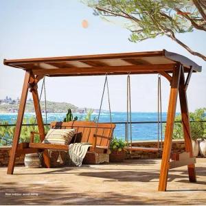 원목그네3인용 나무 흔들 펜션 안락 정원 스윙체어 대형 의자 야외용