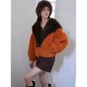 [르니앤맥코이]숄카라 배색 소프트 페이크 퍼 자켓 MM12MJ302HJY_P413830184