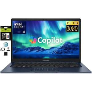 ASUS 비보북 14인치 FHD i3 노트북, 6코어 인텔 코어 i3-1315U(최대 4.6GHz), 8GB RAM 256GB SSD, NumberPad, 긴 배터리 수명, 개인 웹캠, 학생, 비즈니스, 가정, 학교용 Windows 11 노트북