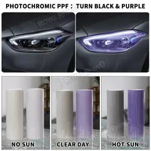 라이트 필름 UV 색상 변경 보라색 검정색 TPU PPF 광변색 자동차 헤드라이트