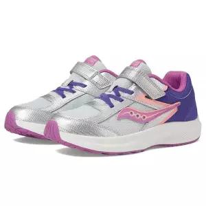 Saucony 유니 아동용 Cohesion KDZ 얼터너티브 클로저 스니커즈, 퍼플/실버/핑크, 4 빅 키즈