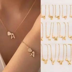 여성 알파벳 이니셜 하트 레터링 목걸이 팔찌