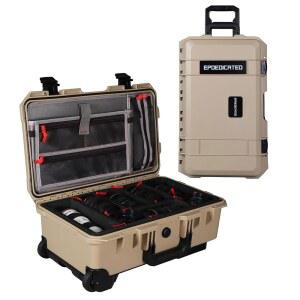 맞춤형 폼, 방수 및 충격 방지 기능을 갖춘 EPEDIC 대형 롤링 카메라 장비 하드 케이스, 드론용 텔레스코픽 핸들, 비행기 승인, 22x14x9 카키색