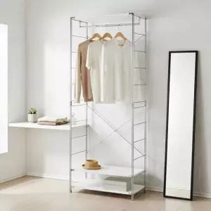 리네아 크롬 스틸 드레스룸 기본형800 시스템 행거 옷장