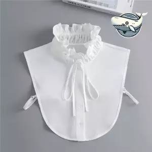 러플 장식 하이넥 목카라 상의 클래식 페이크 레이스케이프 넥레이스 목레이스 목칼라