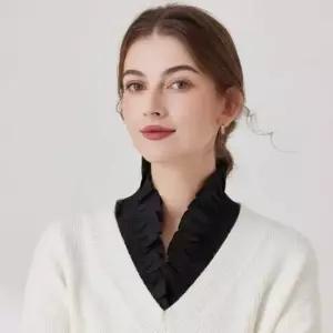 여자 넥 케이프 프릴 러플 페이크 카라 브이넥 코디 가짜셔츠카라 카라이너넥케이프
