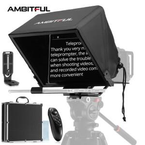 Ambitful T14 대형 스크린 텔레프롬프터 전문 인터뷰 접이식 스마트폰 DSLR 카메라 라이브 비디오 녹화용