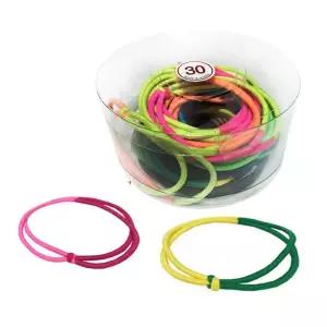 매듭없는 투컬러고무줄 30P 코사지 헤어밴드