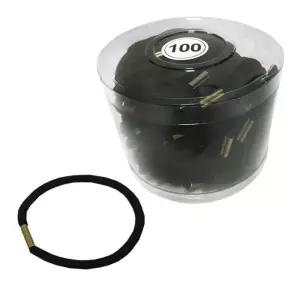 매듭있는 검정고무줄 100P 코사지통 머리끈 헤어밴드