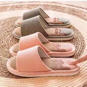 여성 남성 5컬러 사계절 실내용 슬리퍼 거실화 린넨 린넨슬리퍼 사계절슬리퍼