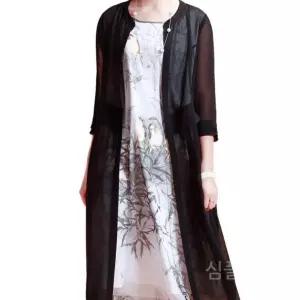 여성쉬폰롱자켓 데일리 간절기 시스루 여름 얇은 롱가디건 자외선 루즈핏 가디건 캐주얼