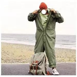작업복 미술 정비 카키 점프슈트 화방 일체형 점프수트