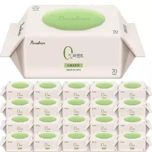 페넬로페 물티슈 70g 고평량 0퍼센트 그린 20팩 캡형 10+10