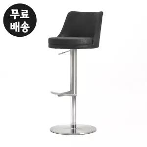 [벤티스가구]쥬로 가죽 바체어 높이조절 의자 테라스 높은 키높이 홈바 아일랜드 식탁 테라스(블랙)