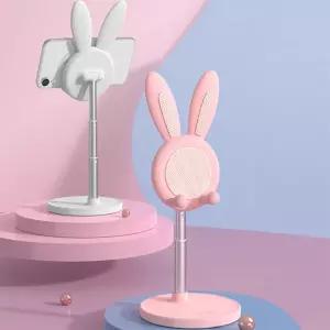 (무료배송) 귀여운 탁상용 토끼 핸드폰 거치대 높이조절 스탠드