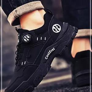 원터치 남자 고정 신발끈 깔끔한 스니커즈 디자인 DWFGMCSF 블랙 베이지