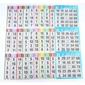 소형 장난감 빙고 종이 게임 카드 4인치 10장 미국산 3장 100권 크기 12인치 시트 일회용