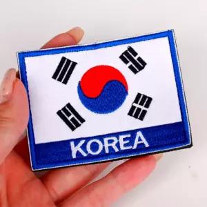 간편탈부착 단체복동호회유니폼태극기와펜 학생가방백팩꾸미기패치 파랑