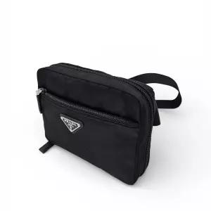 프라다 정품 여성 남성 블랙 테수토 포코노천 범백 슬링백 미니크로스백 힙색 여권여행 가방 중고명품25066