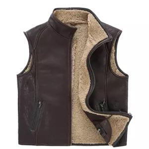 남자 조끼 양털 따뜻한 보온 재킷 아우터 양가죽