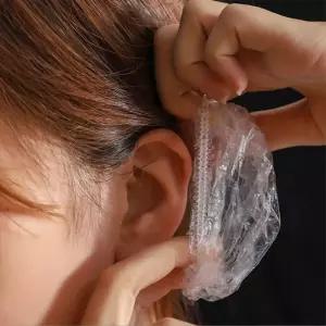 염색용 비닐 이어캡 100P 일회용 비닐 헤어캡 100P/귀비닐덮개/귀비닐캡/귀커버비닐/염색귀덮개/일회용염색