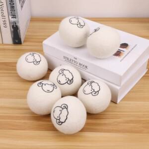 6팩 프리미엄 울 드라이어 볼 - 천연 섬유 유연제 건조 시간 30% 단축  화학물질 없이 사용 가능