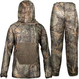 통카모 모기장 그물 수트 카모 사냥 벌레 옷과 후드가 달린 야외 보호용 노 씨 움스 가든 캠핑