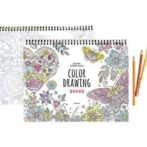 핑크풋 스프링 북 중급버전 컬러링 컬러드로잉 컬러링북 드로잉북 색칠공부도안 색칠도안