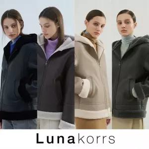 루나코어스 후드무스탕 자켓.