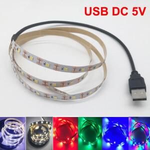 5V USB 전원 LED 스트립 조명 RGB흰색 흰색 2835 3528 SMD HDTV TV 데스크탑 PC 화면 백라이트 및 바이어스